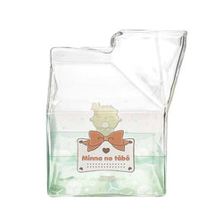Minna No Tabo Kawaii Glass Milk Carton Cup