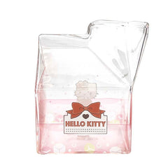 Hello Kitty Kawaii Glass Milk Carton Cup