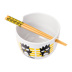 Badtz-maru Ceramic Ramen Bowl and Chopstick Set (Stripes)