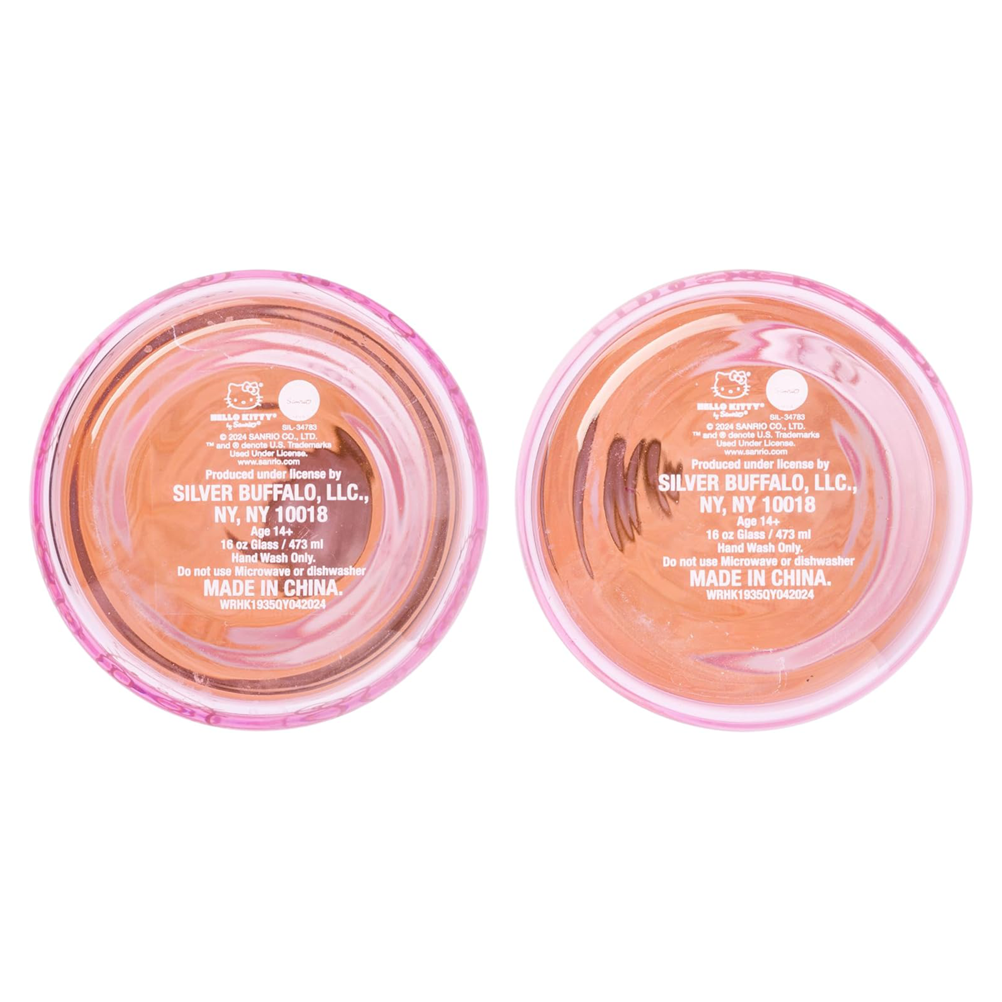 Hello Kitty Pink Glass Jar Tumblers with Bamboo Lid (Set of 2)