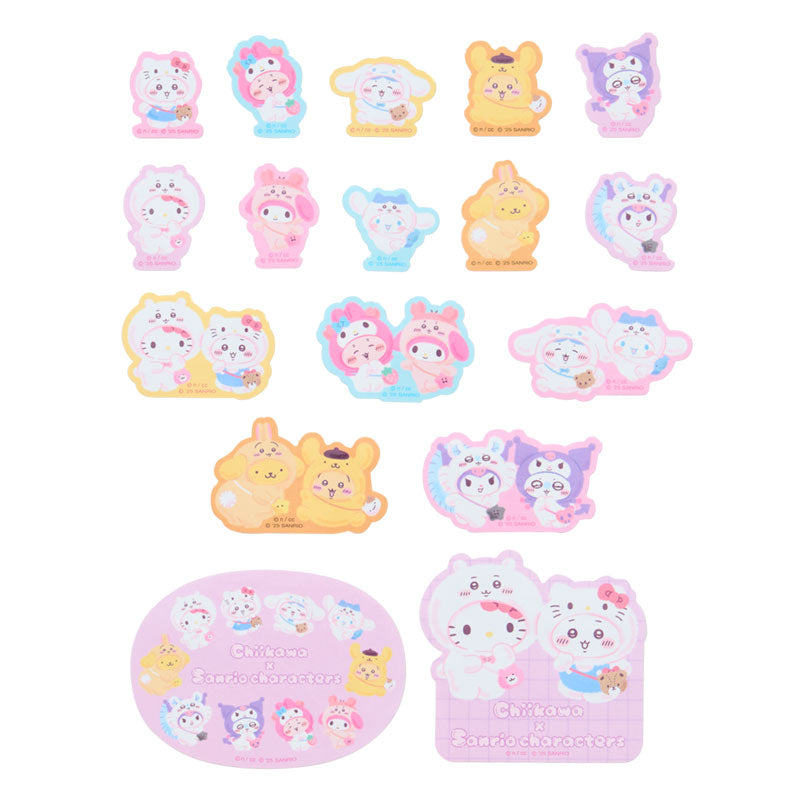 Chiikawa x Sanrio Characters 32-pc Mini Sticker Pack