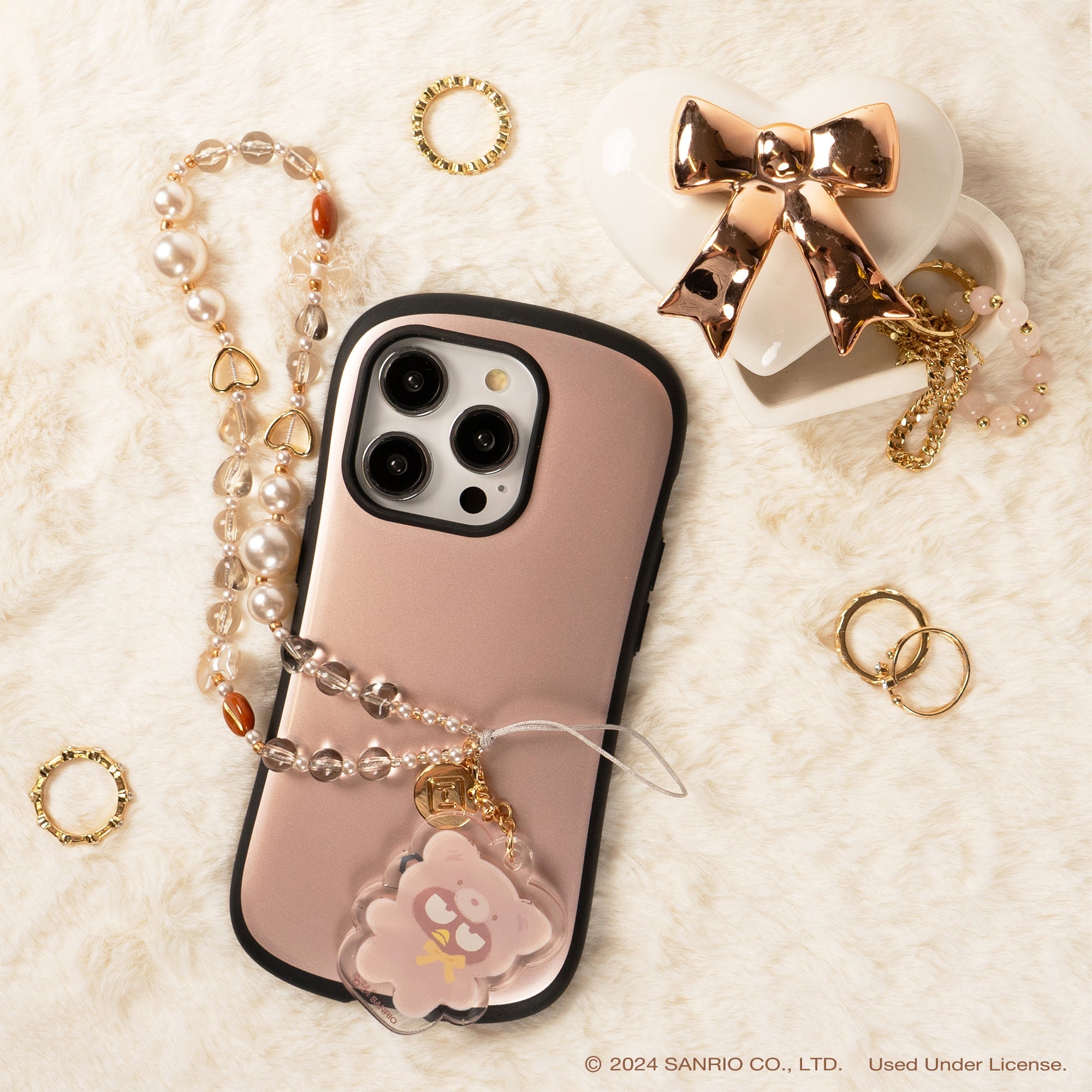 Badtz-maru Latte Bear Beaded Charm Mobile Phone Wrist Strap