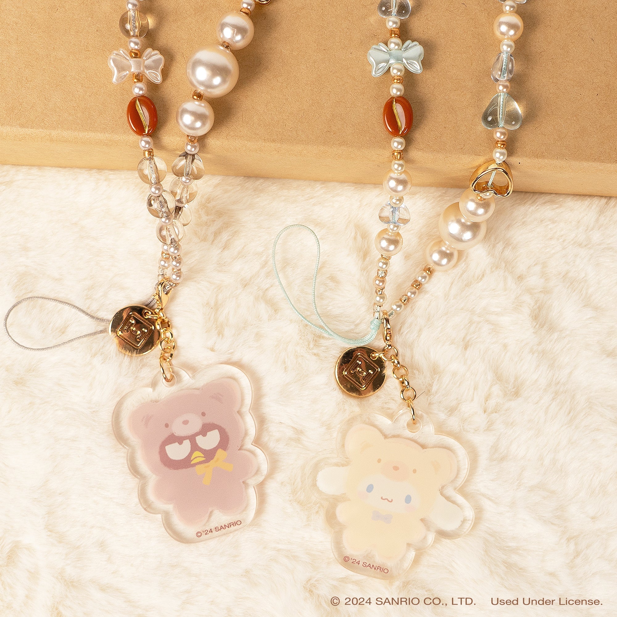 Badtz-maru Latte Bear Beaded Charm Mobile Phone Wrist Strap