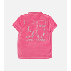 Hello Kitty x Dumbgood Velour Cropped Polo (50th Anniv.)