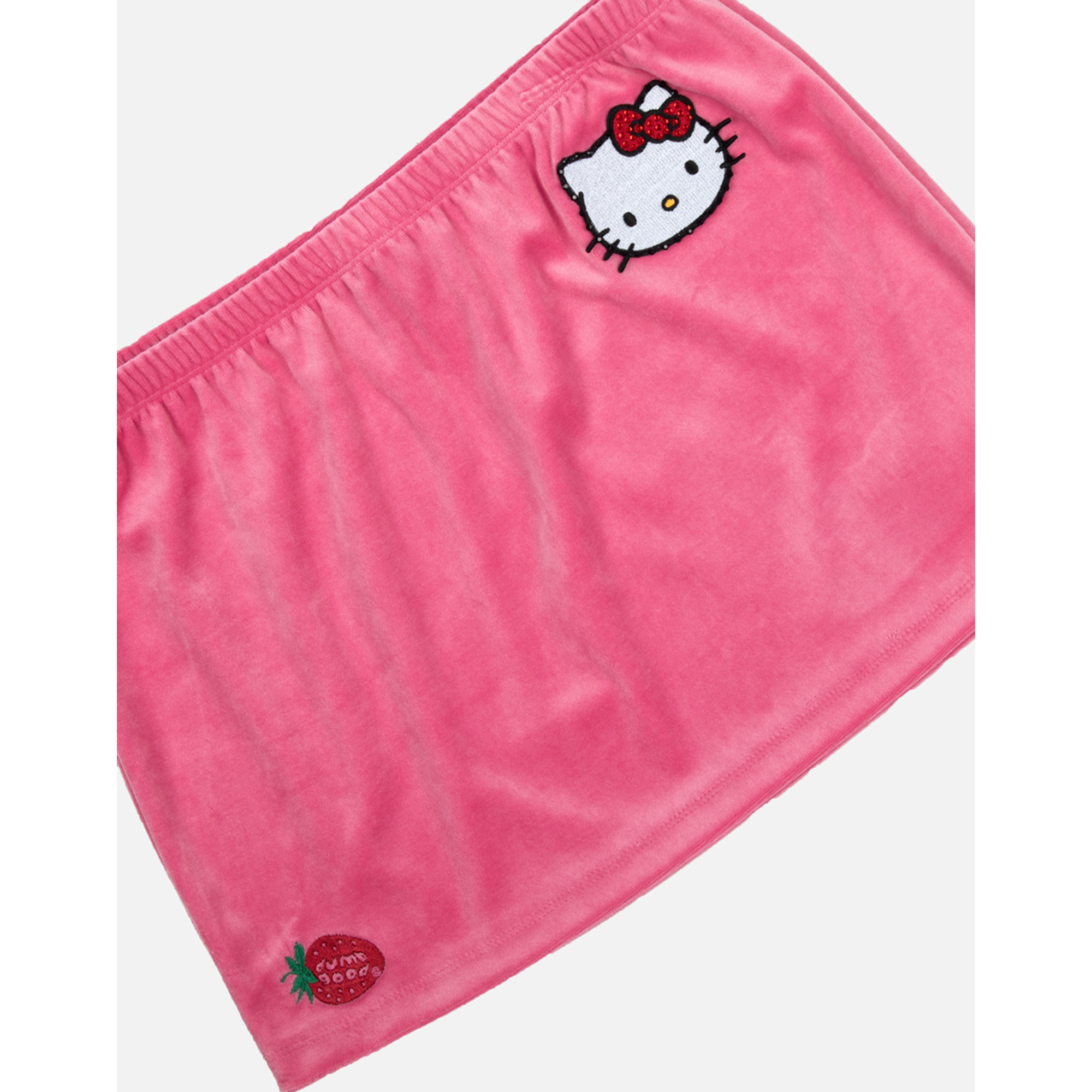 Hello Kitty x Dumbgood Pink Velour Mini Skirt (50th Anniv.)